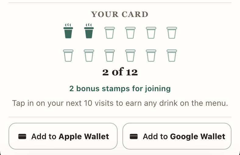 The card as it lives in the phone, with the buttons that put it there